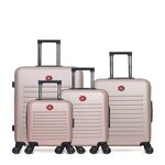 SWISS KOPPER SWISS KOPPER - LOT DE 4 - Valise Grand Format, Valise Week-end, Valise Cabine et Valise Cabine XXS WIL. Coloris disponibles : Rouge, Rose, Beige, Gris