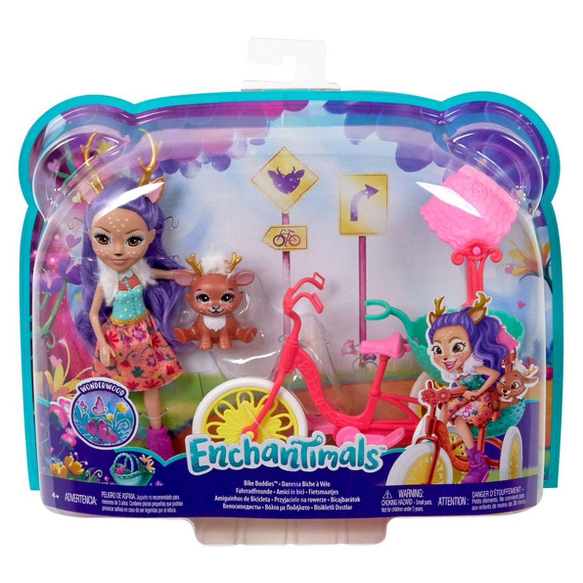 MATTEL Enchantimals - Pack Véhicule Coffret Mini Poupée - Danessa biche à vélo