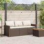 Voir la diapositive 3 : VIDAXL Canape de jardin avec coussins 3 places brun resine tressee