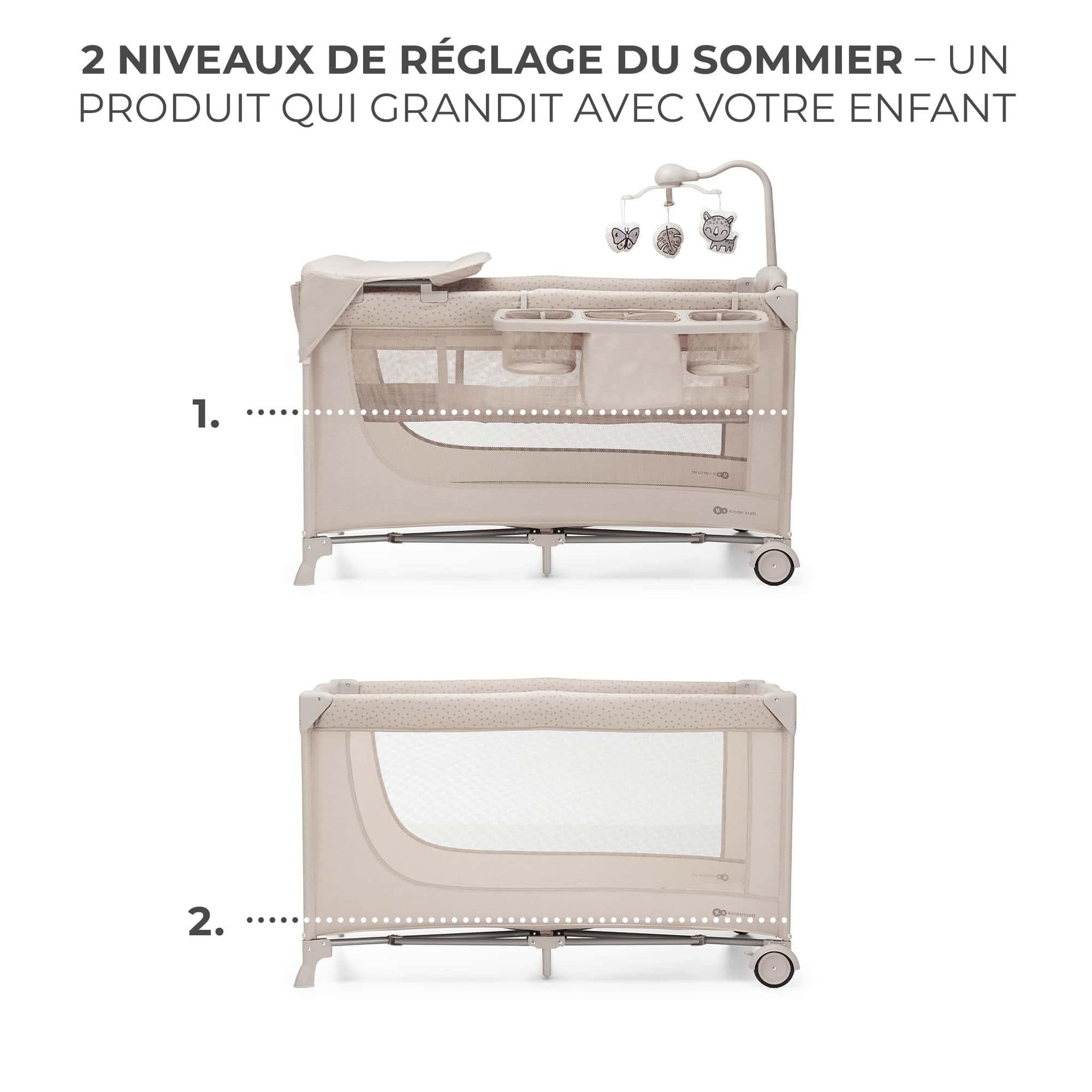 Voir la diapositive 5 : KINDERKRAFT Lit voyage parc bebe pliable avec accessoires pra