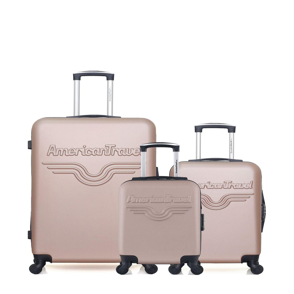 AMERICAN TRAVEL AMERICAN TRAVEL - LOT DE 3 - Valises grand format, cabine et cabine XXS CHELSEA