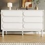 Voir la diapositive 4 : MERAX Commode 6 tiroir(s) 0 niche(s) coloris blanc largeur 120 cm mdf