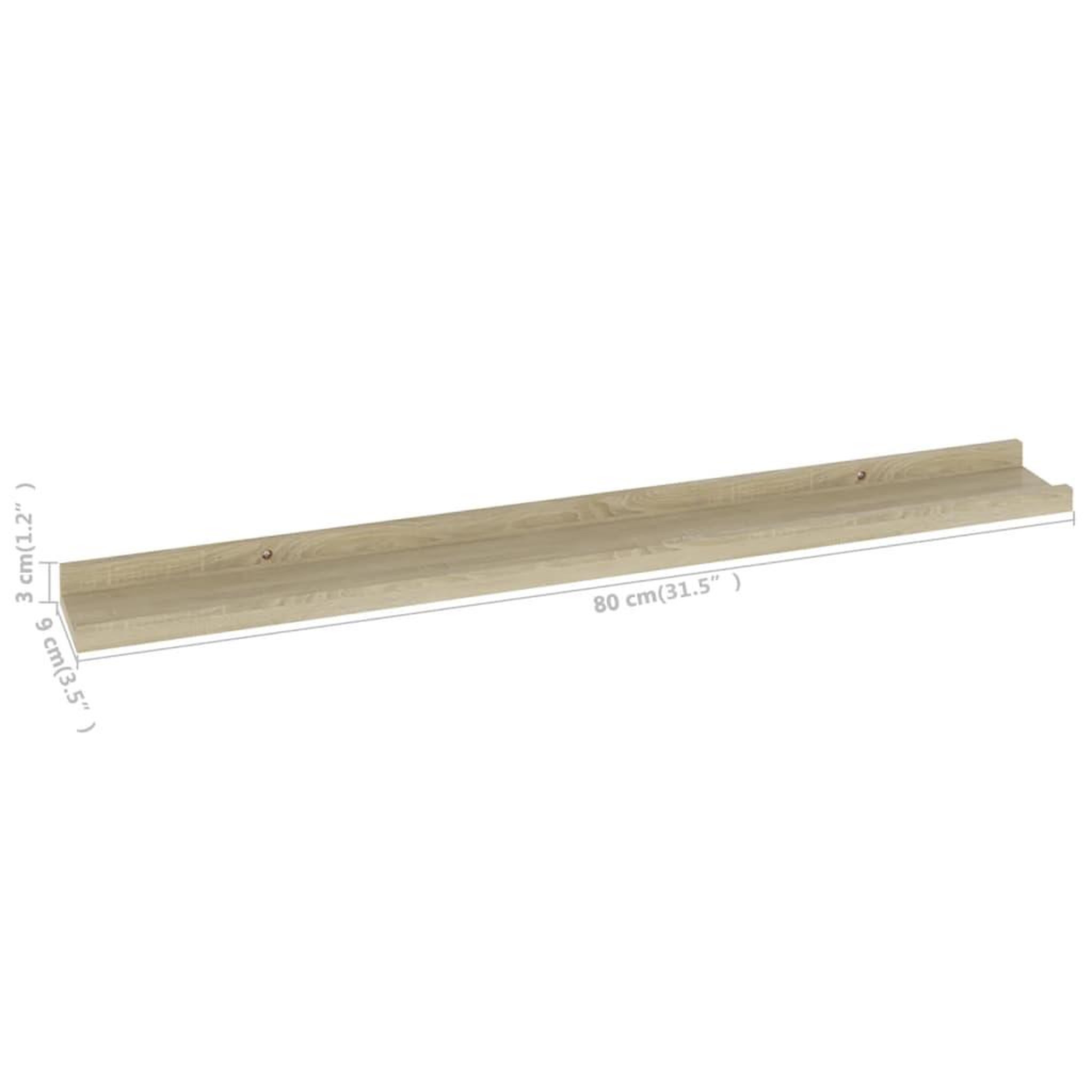 Voir la diapositive 6 : VIDAXL Etageres murales 2 pcs chene sonoma 80x9x3 cm