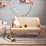 Voir la diapositive 2 : SWEEEK Banquette scandinave enfant en bois et tissu bouclette beige 2 places