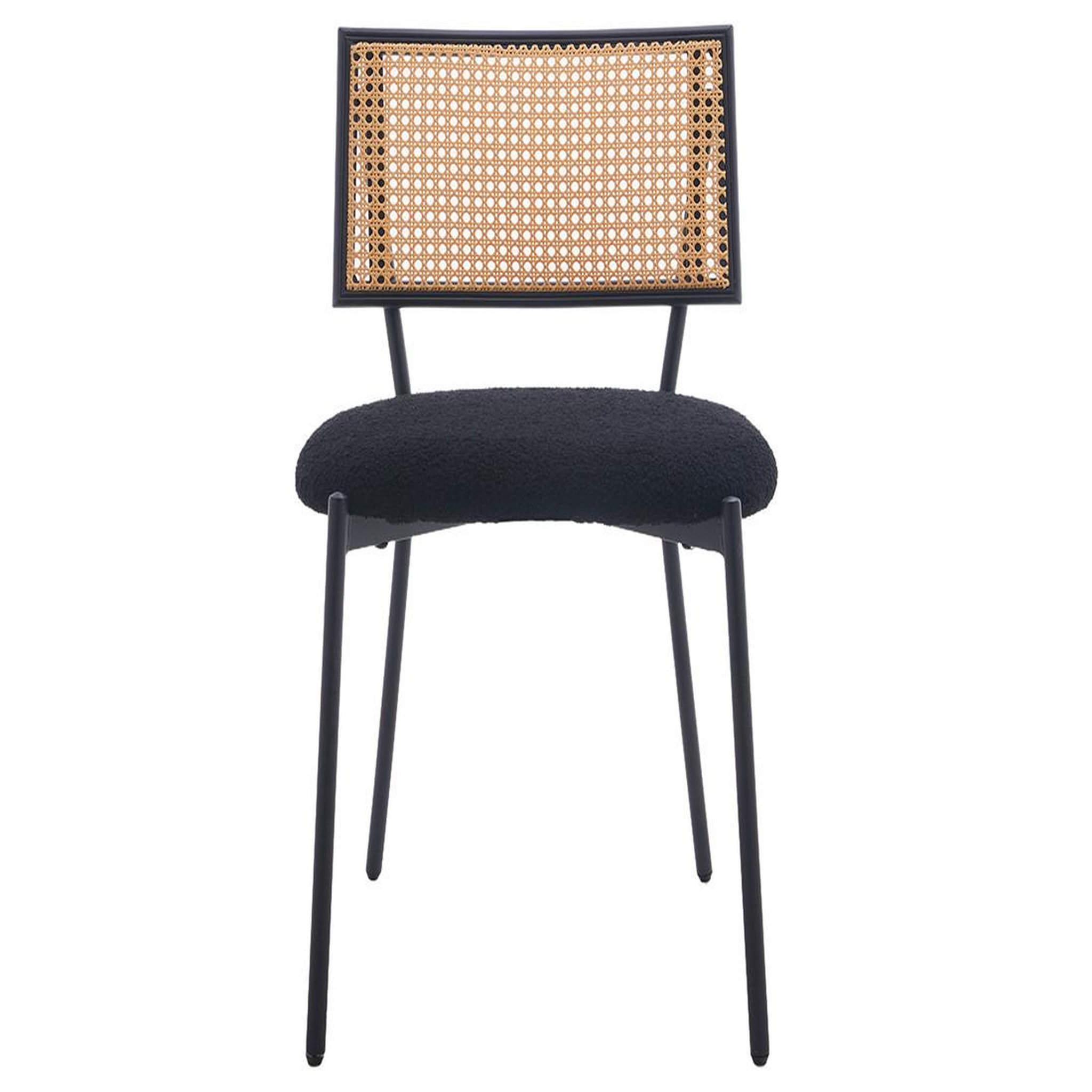 Voir la diapositive 4 : BEST MOBILIER Luciano - lot de 2 chaises cannage - en tissu bouclette
