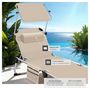Voir la diapositive 4 : tectake Bain de soleil pliable avec oreiller beige