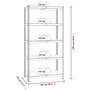 Voir la diapositive 6 : VIDAXL Etagere a 5 niveaux 3 pcs Gris Acier et bois ingenierie