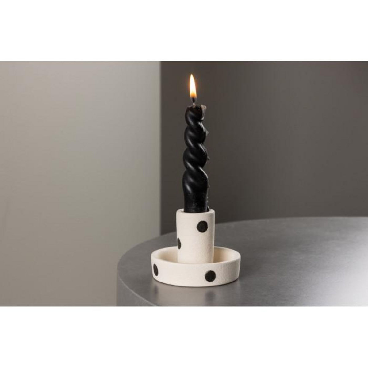 Paris Prix Bougeoir Design en Argile  Ceco  11cm Blanc & Noir