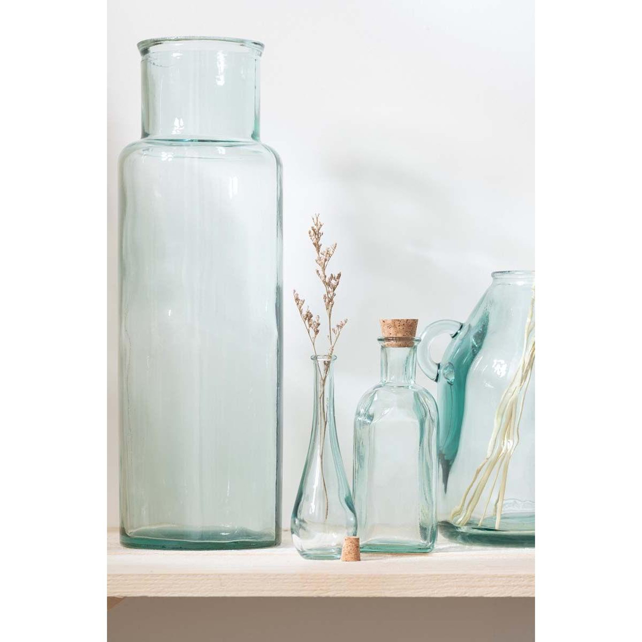 Voir la diapositive 2 : J-LINE Vase cylindrique déco  recyclé  44cm transparent