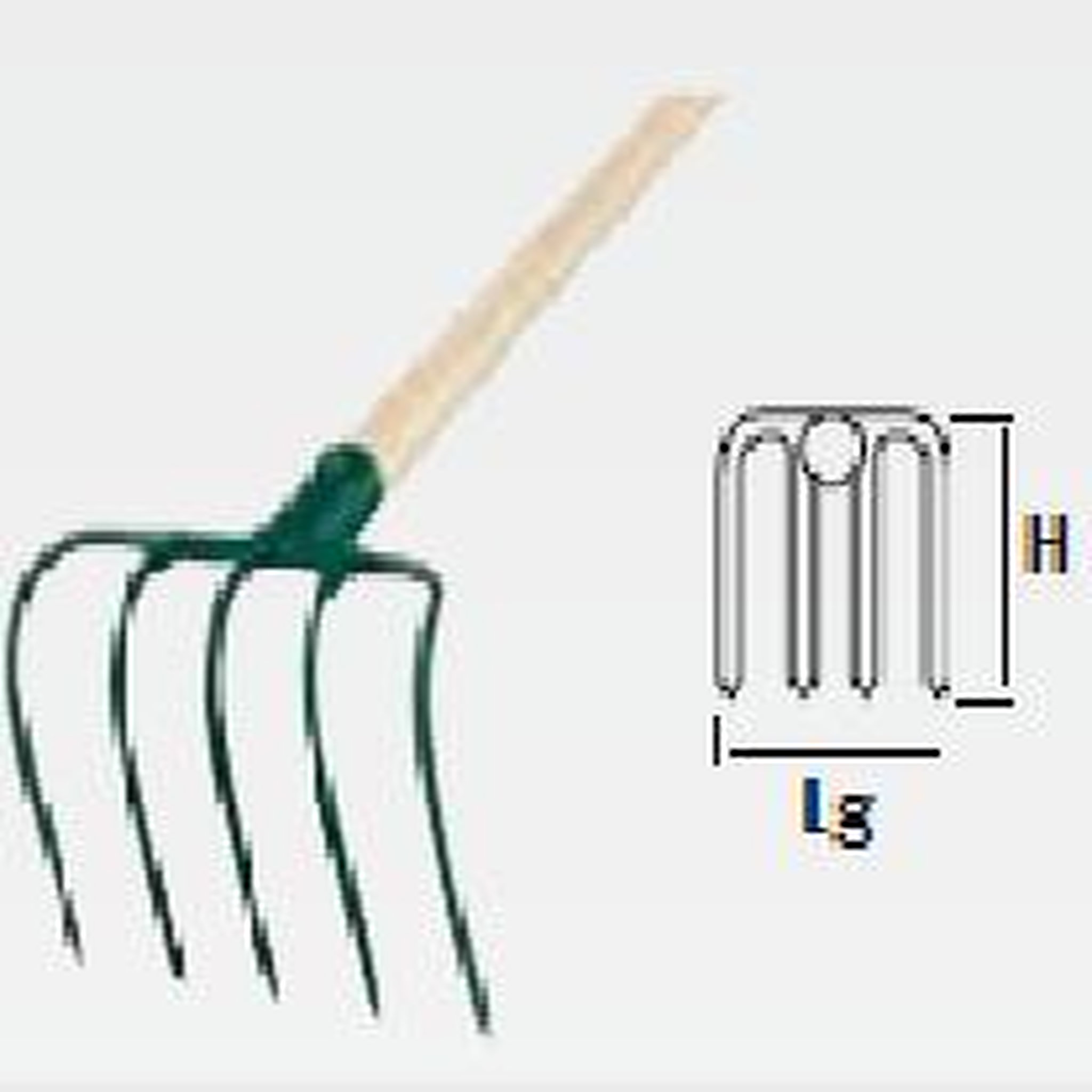 Leborgne Croc à fumier douille - 5 dents - manche bois certifié PEFC 100%
