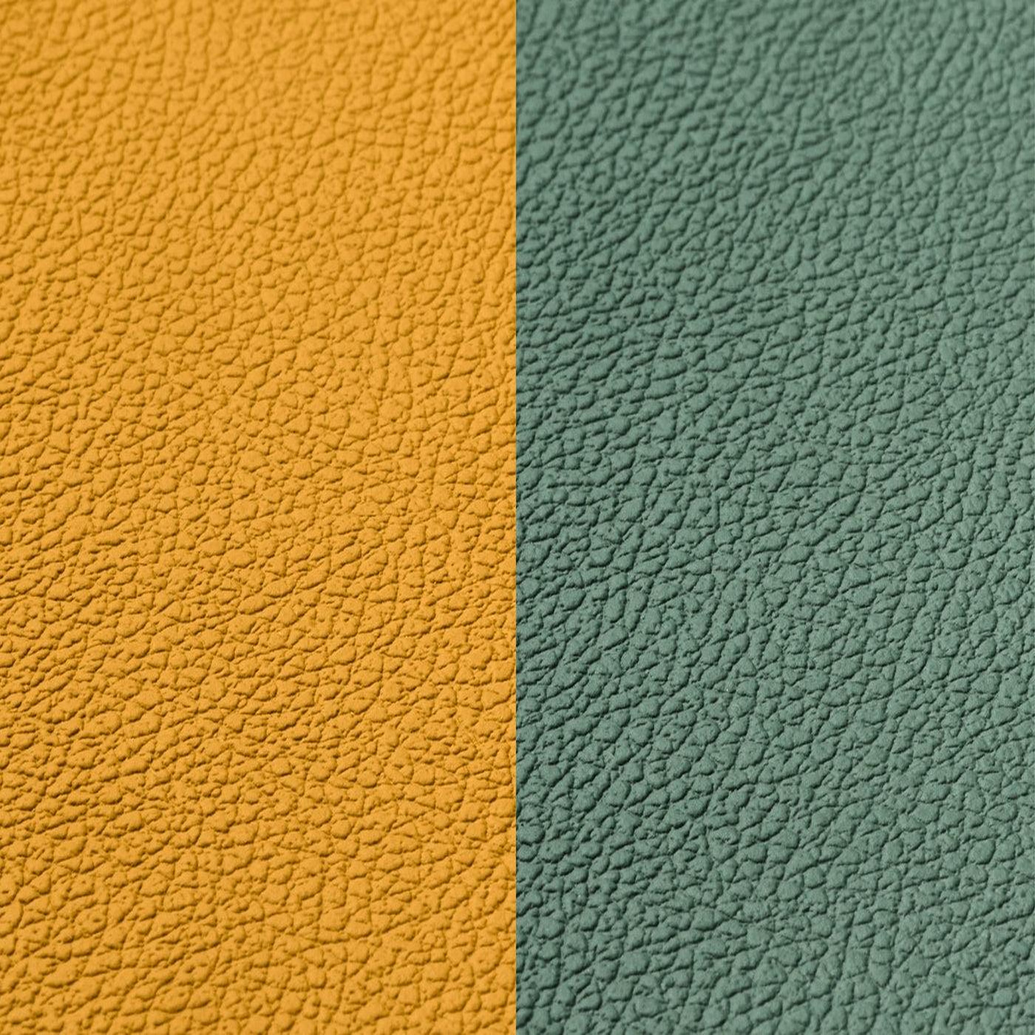 Voir la diapositive 4 : BJORN Sous-verre rond réversible - 6 pièces - cuir recyclé jaune moutarde et vert sapin