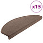 Voir la diapositive 2 : VIDAXL Tapis d'escalier 15 pcs Marron cafe 65 x 24 x 4 cm