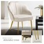 Voir la diapositive 3 : tectake Fauteuil cocktail rembourré en velours crème/or Lot de 2