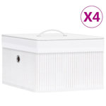 VIDAXL Boîtes de rangement en bambou 4 pcs Blanc