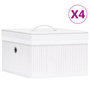 Voir la diapositive 1 : VIDAXL Boîtes de rangement en bambou 4 pcs Blanc