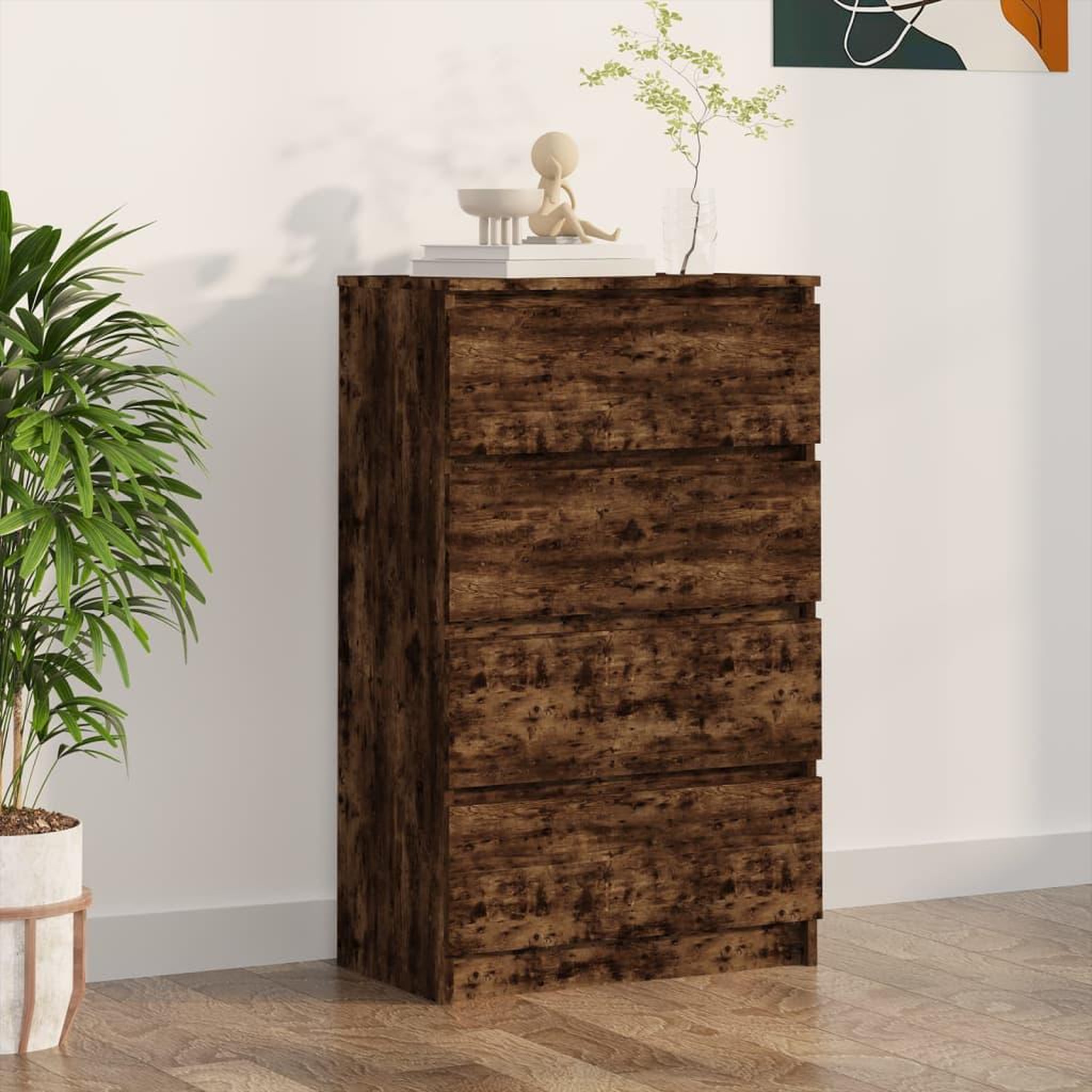 Voir la diapositive 1 : VIDAXL Buffet Chene fume 60x35x98,5 cm Bois d'ingenierie