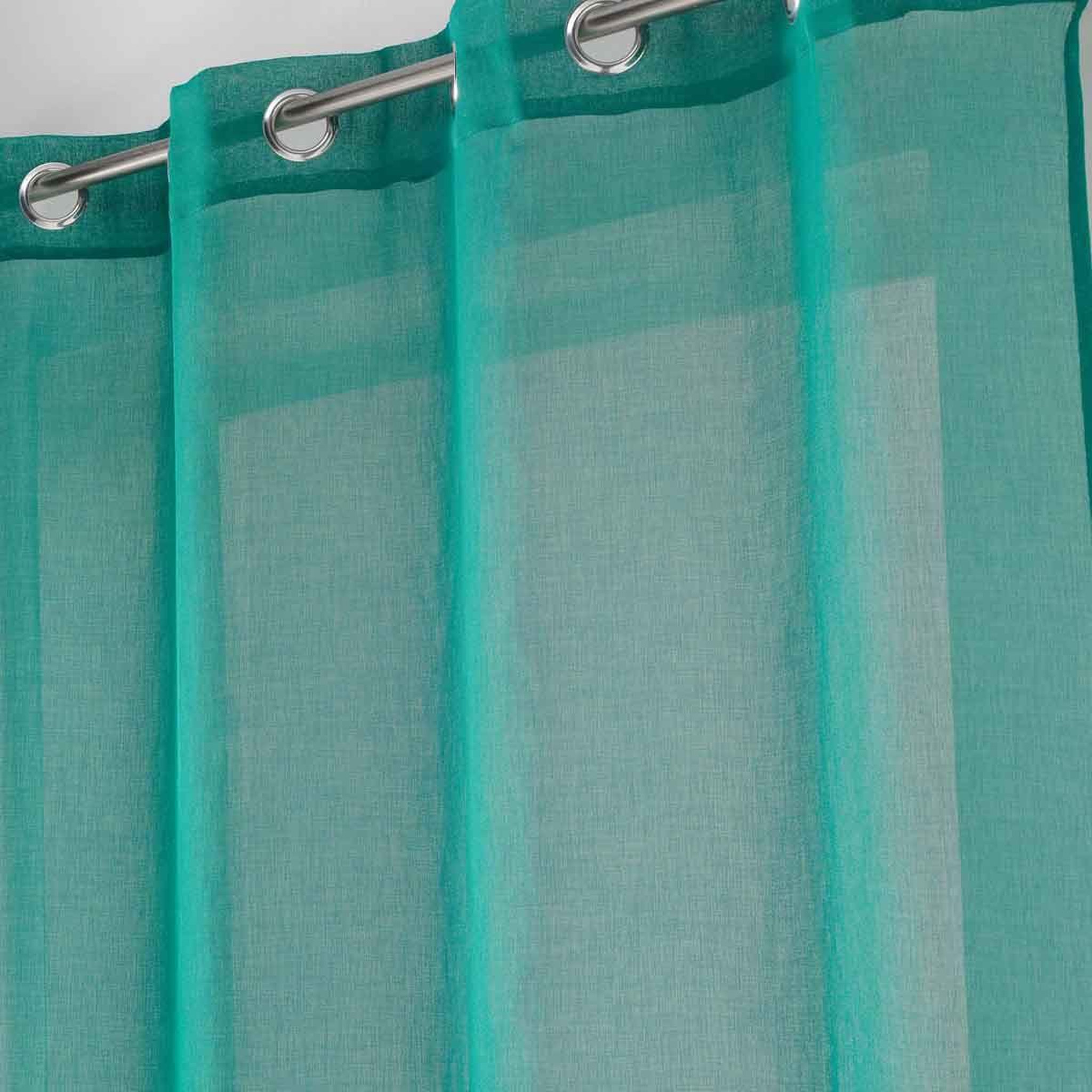 Voir la diapositive 2 : Douceur d'Intérieur Rideau voilage à œillets  sandra  140x280cm émeraude