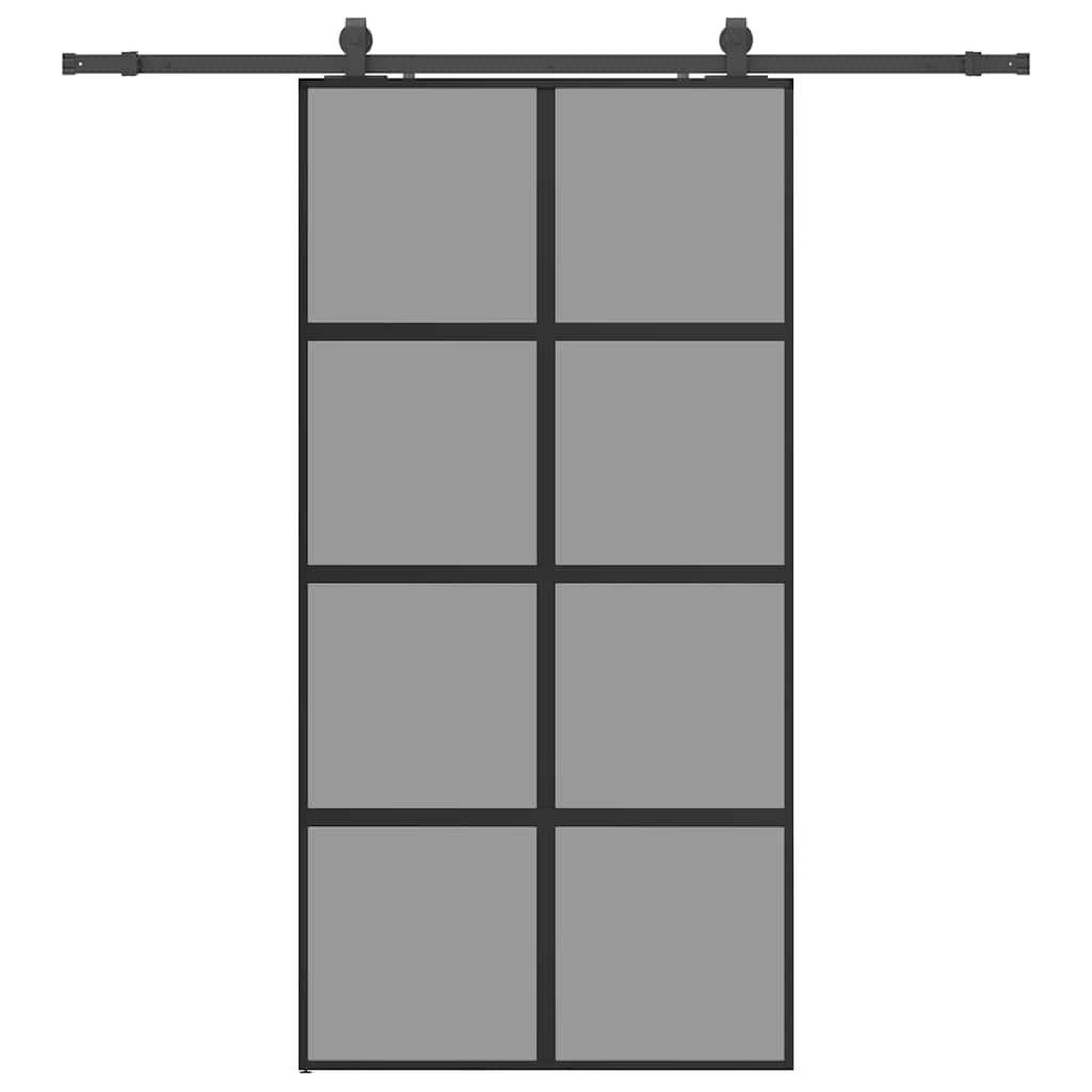 Voir la diapositive 2 : VIDAXL Porte coulissante avec kit de quincaillerie noir 102,5x205 cm