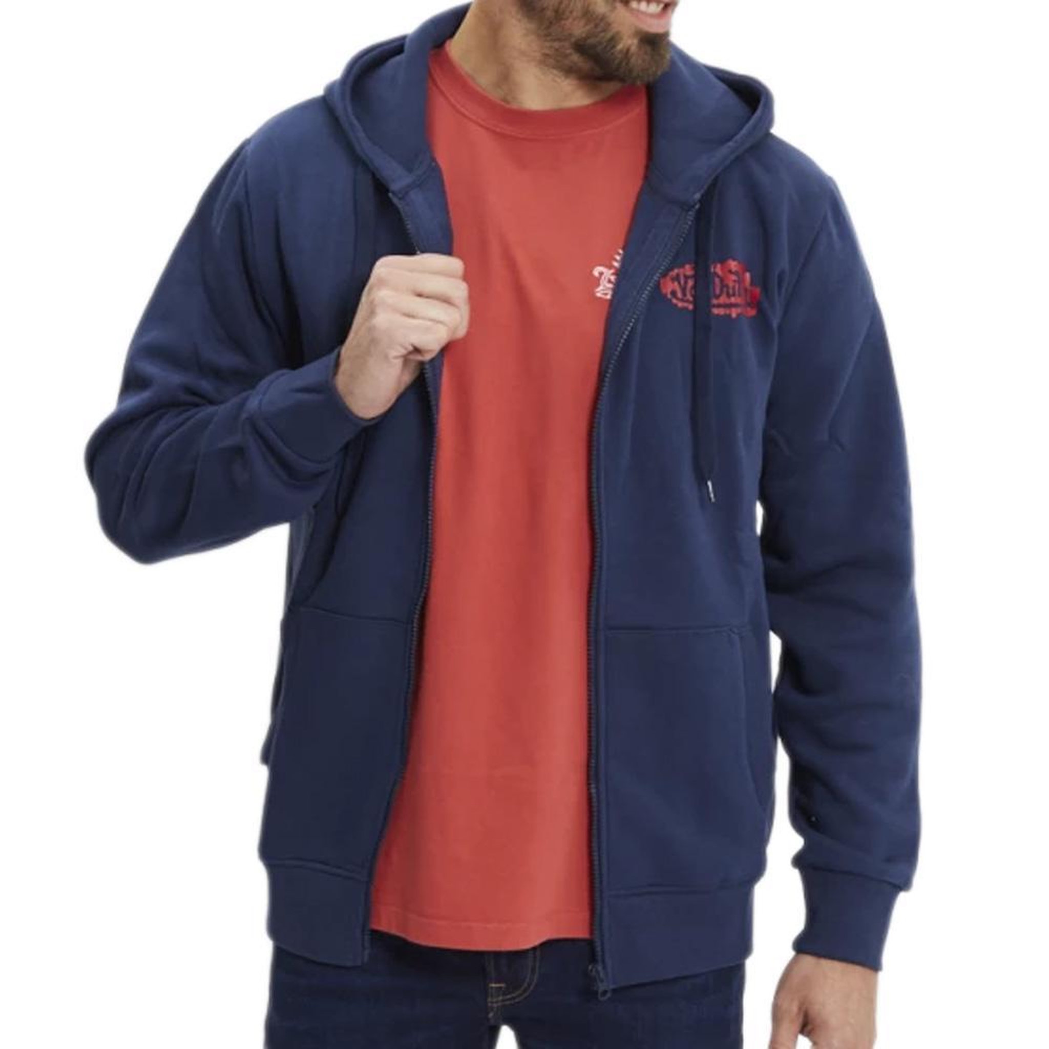 VON DUTCH Sweat Marine/Rouge Homme Von Dutch SWZ. Coloris disponibles : Bleu
