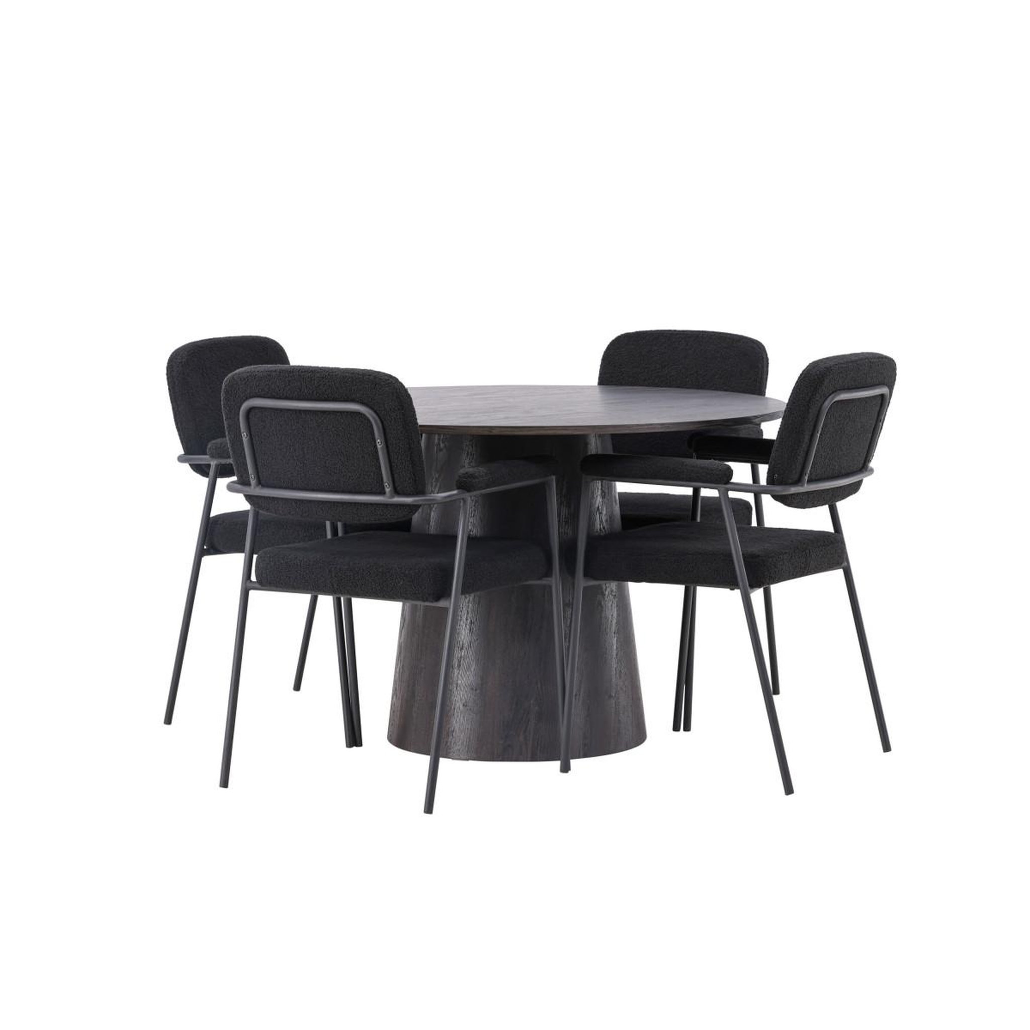 Voir la diapositive 3 : Paris Prix Ensemble table à manger & 4 chaises  lanzo & yesterday  120cm marron & noir