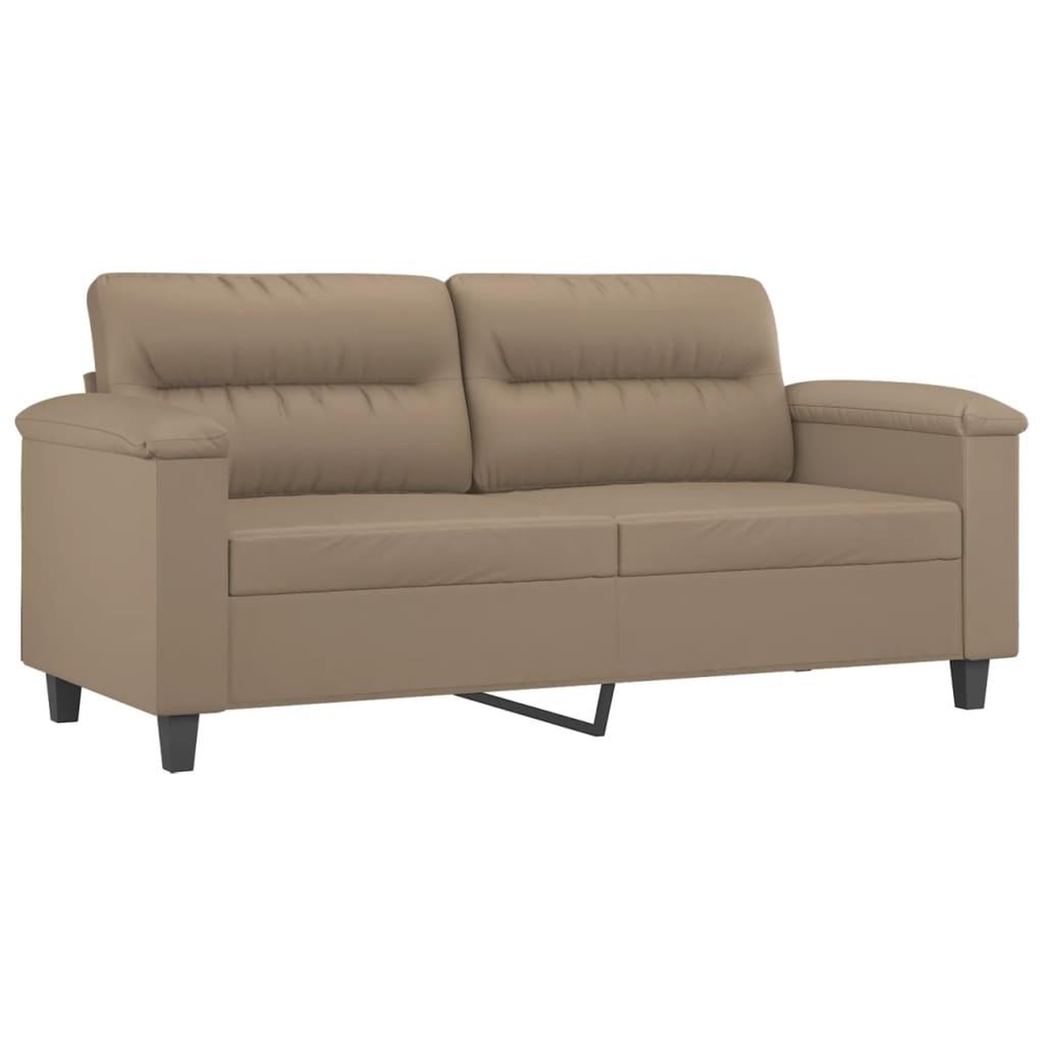 Voir la diapositive 2 : VIDAXL Canape a 2 places Cappuccino 140 cm Similicuir