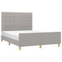 Voir la diapositive 3 : VIDAXL Cadre de lit sans matelas gris clair 140x200 cm tissu