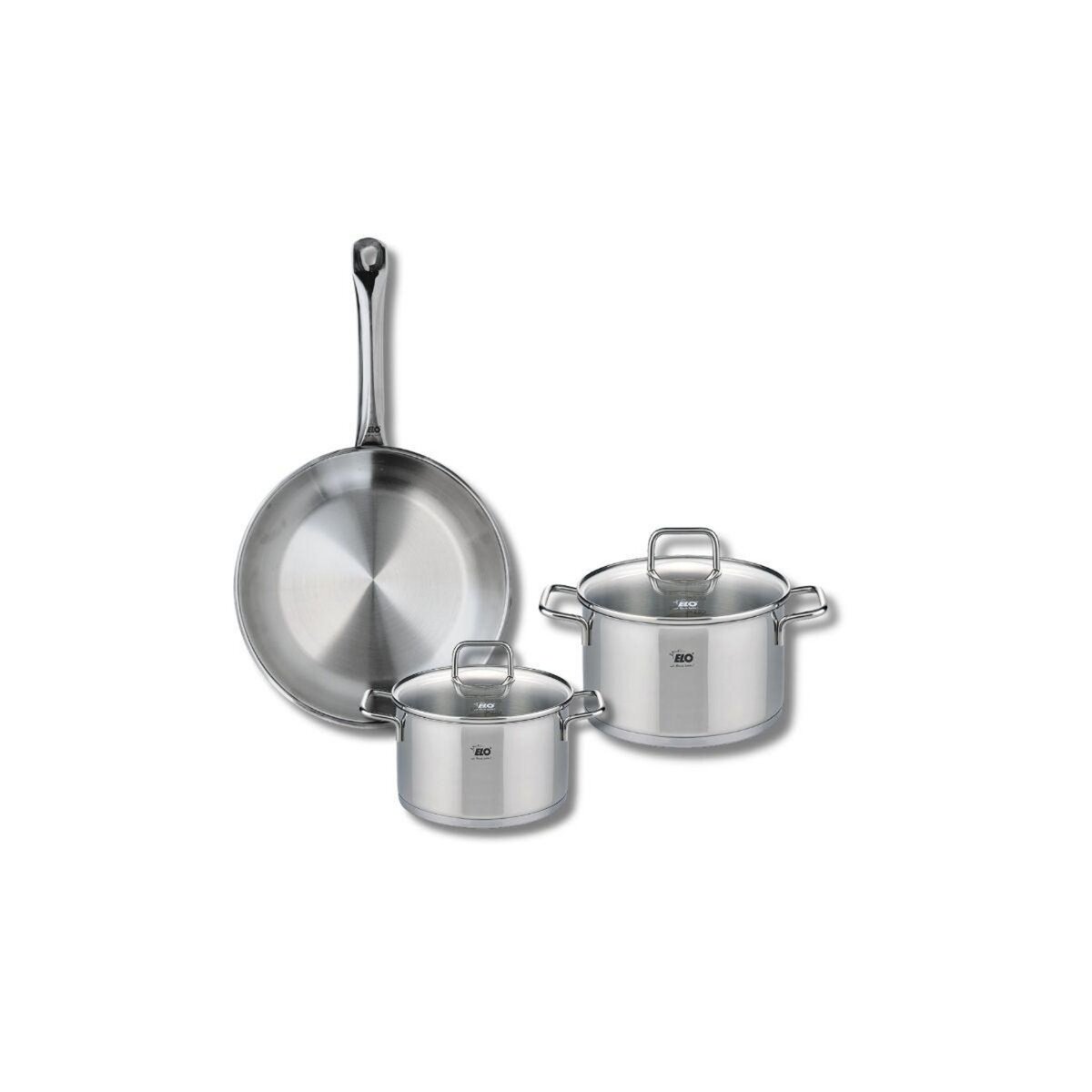 ELO Ensemble de 1 Poêle de cuisson 24 cm et 2 faitouts 14 et 16 cm Elo Profi Citrin