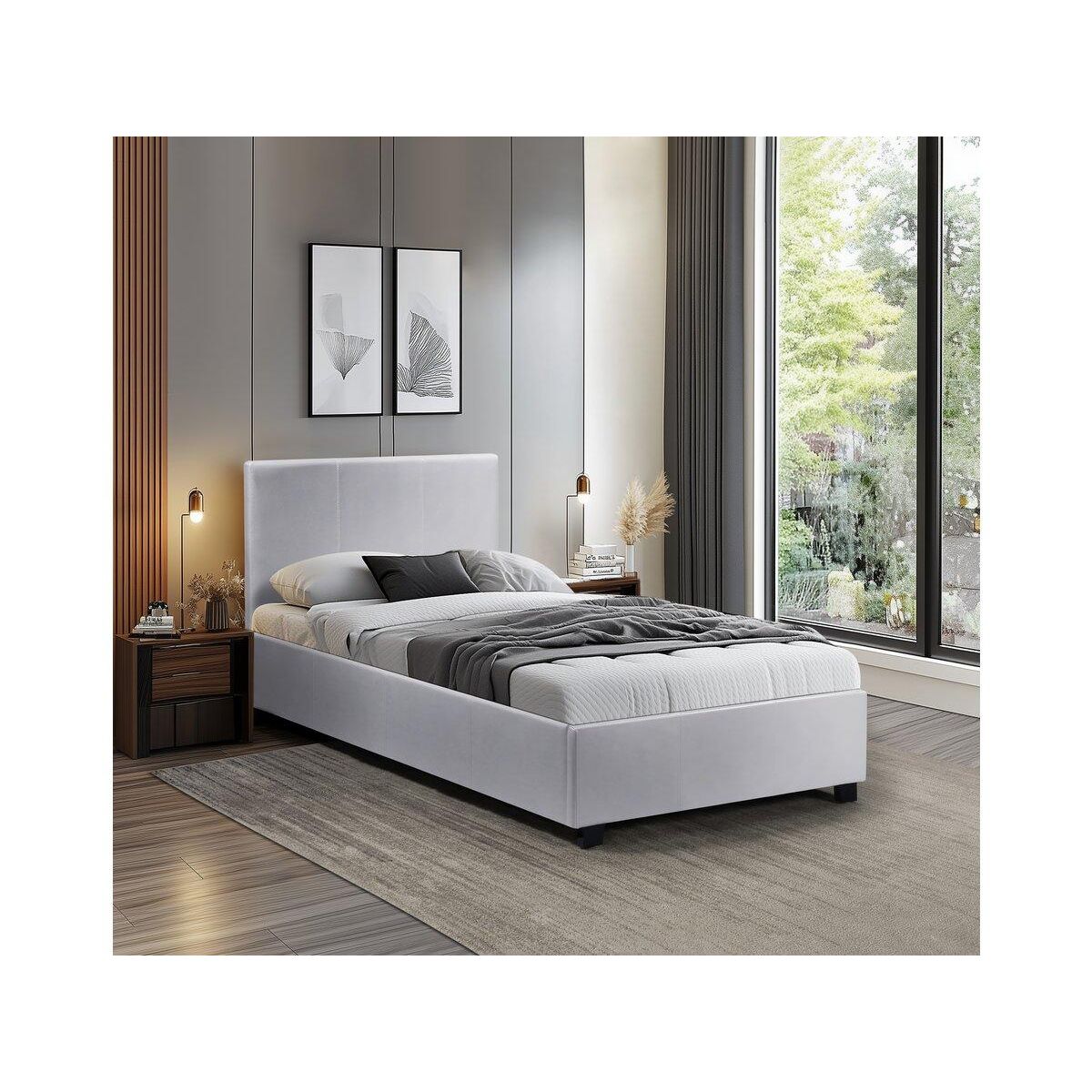 Habitat et Jardin Lit avec coffre  Carla  - 90 x 190 cm - Blanc