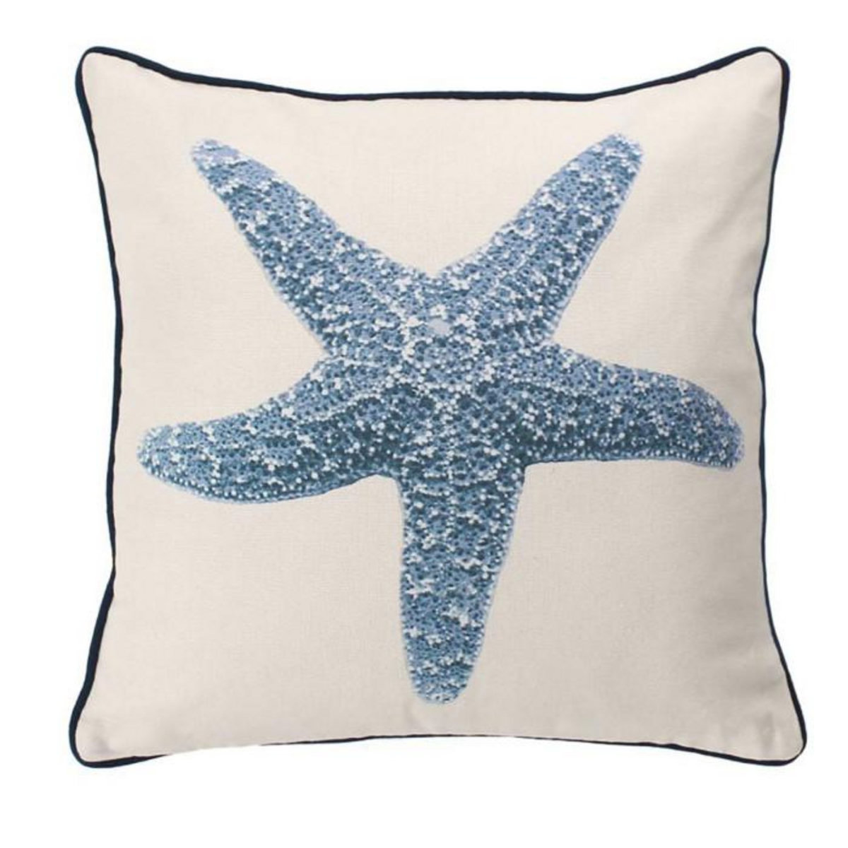 Paris Prix Coussin Déco Imprimé  Azur  40x40cm Écru & Bleu