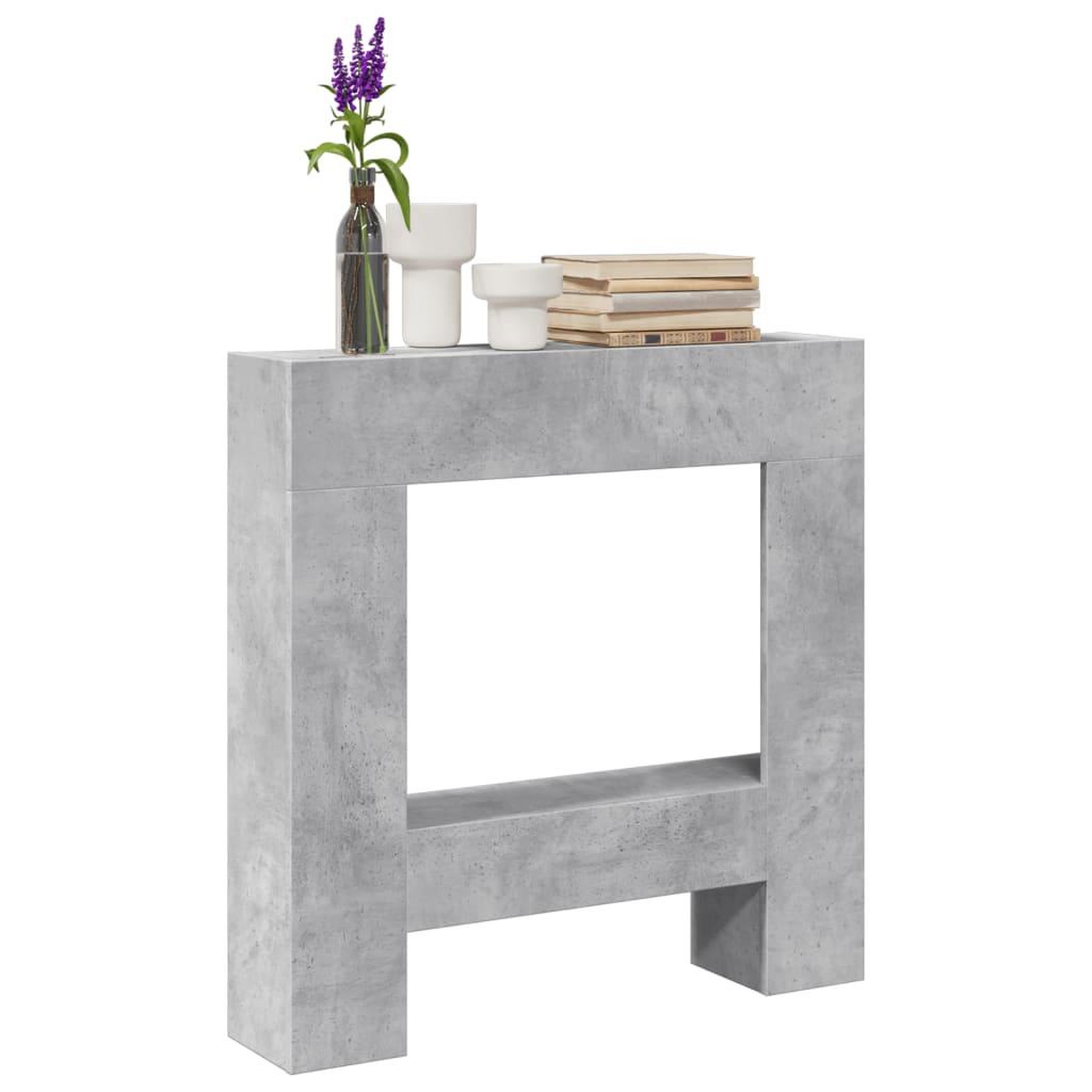 VIDAXL Cadre de cheminee gris beton 81x18x82 cm bois d'ingenierie