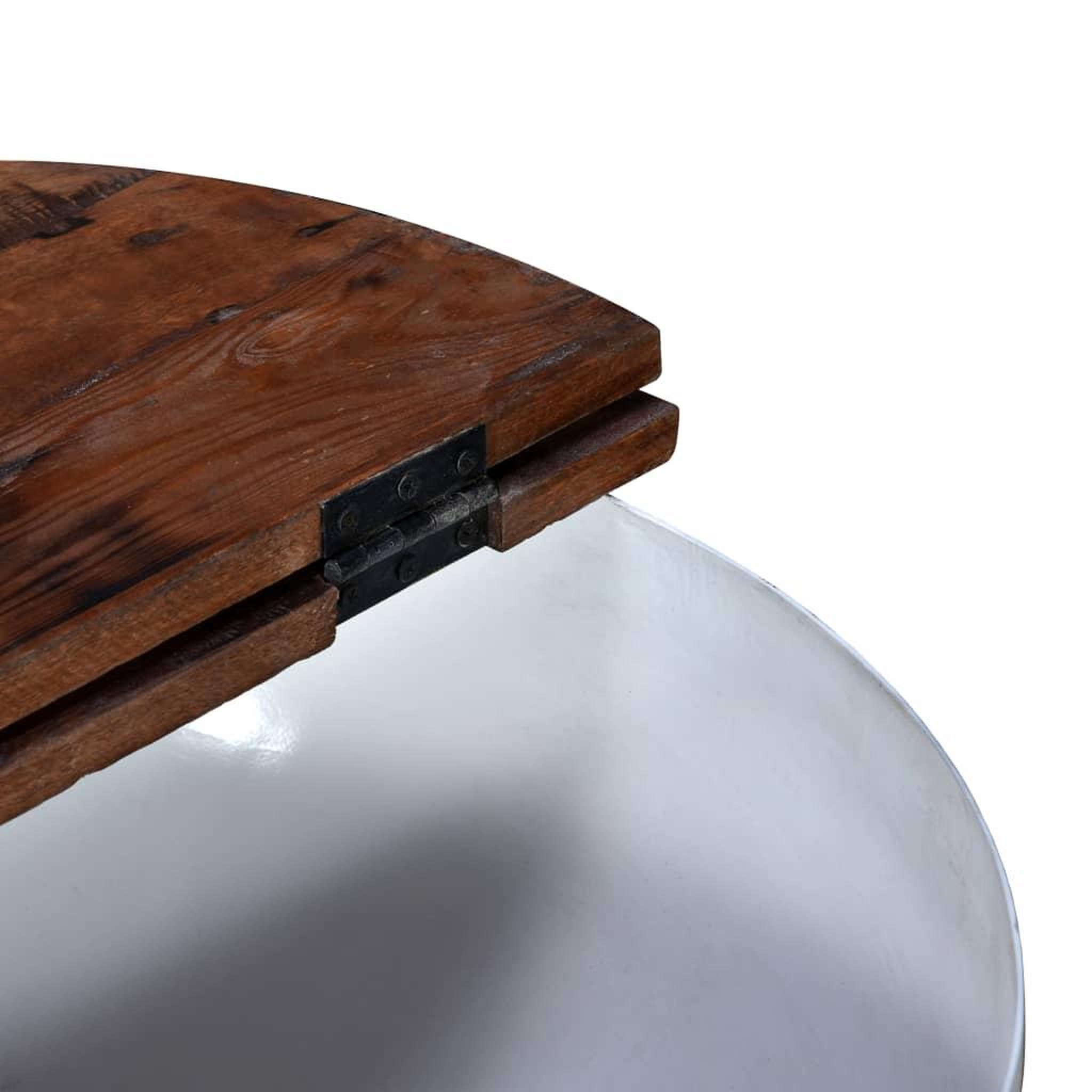 Voir la diapositive 5 : VIDAXL Table basse Bois de recuperation massif Blanc Forme de bol