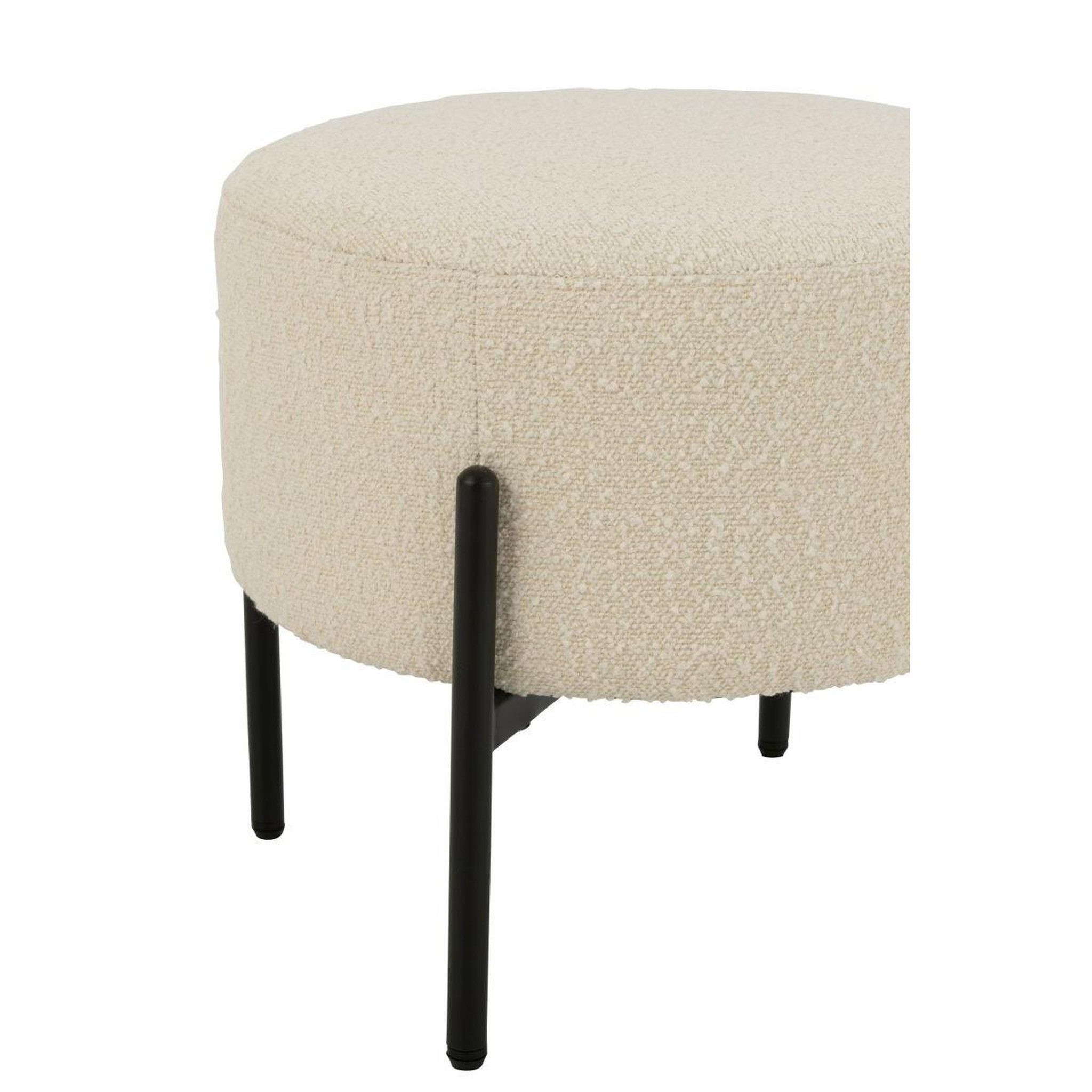 Voir la diapositive 4 : J-LINE Tabouret en tissu bouclé  aldo  44cm blanc
