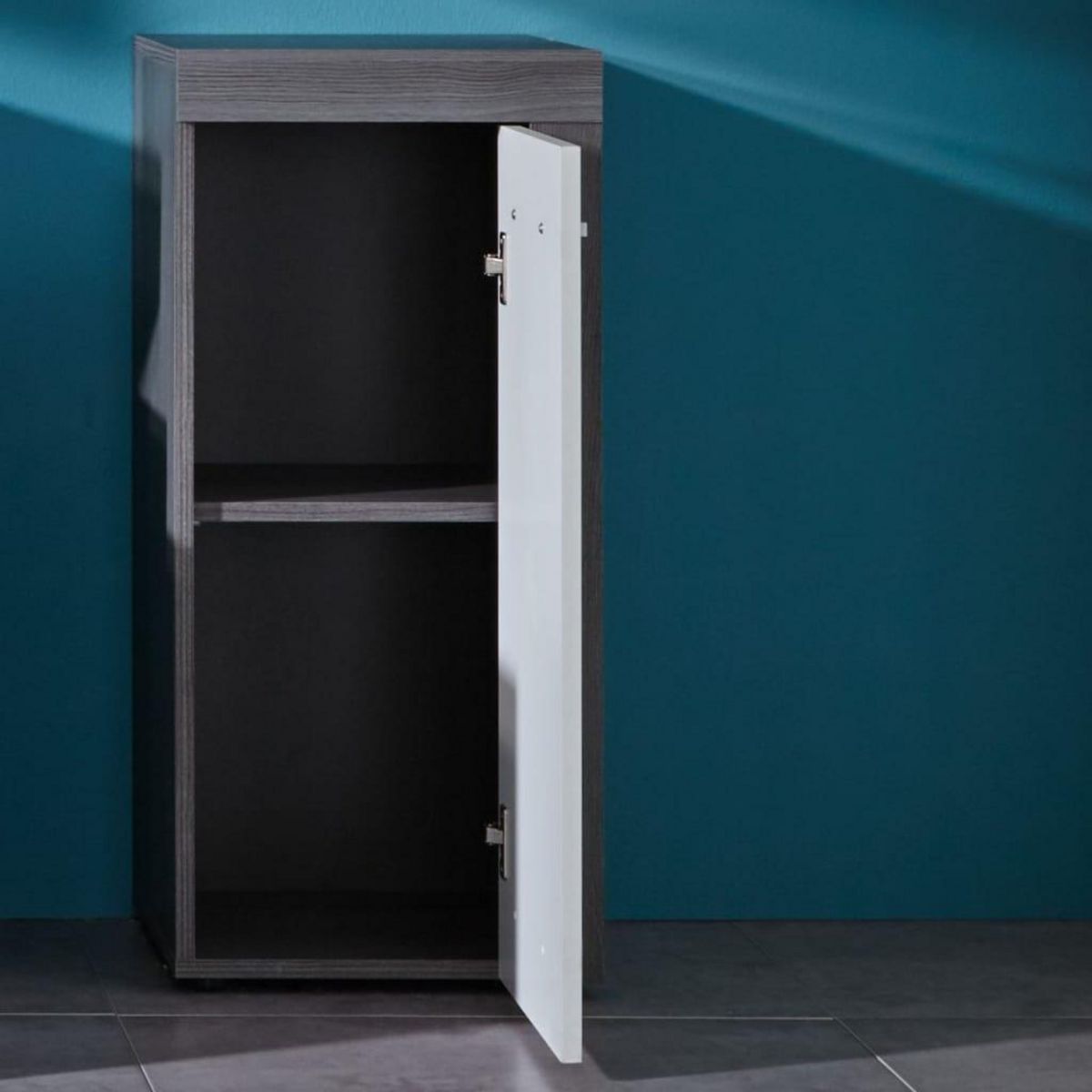 Trendteam Trendteam Armoire de rangement de sol Miami Blanc et argente fume