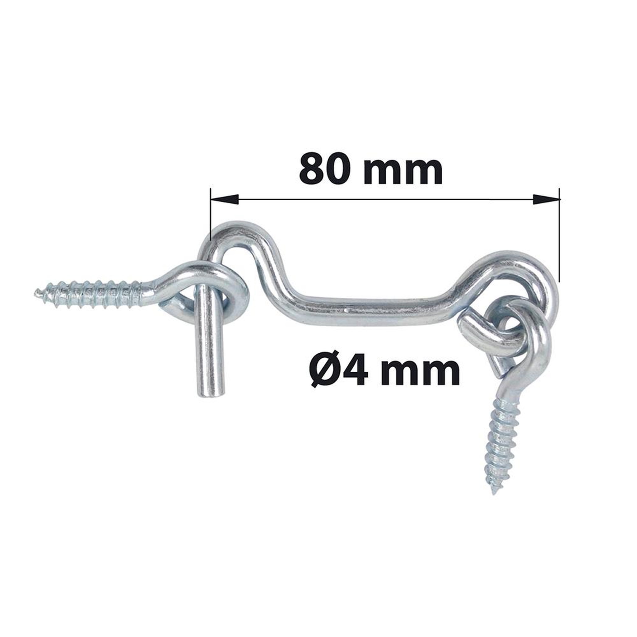 CENTRALE BRICO Crochet fil Dia. 4 x L. 80mm avec piton, AFBAT zingué blanc