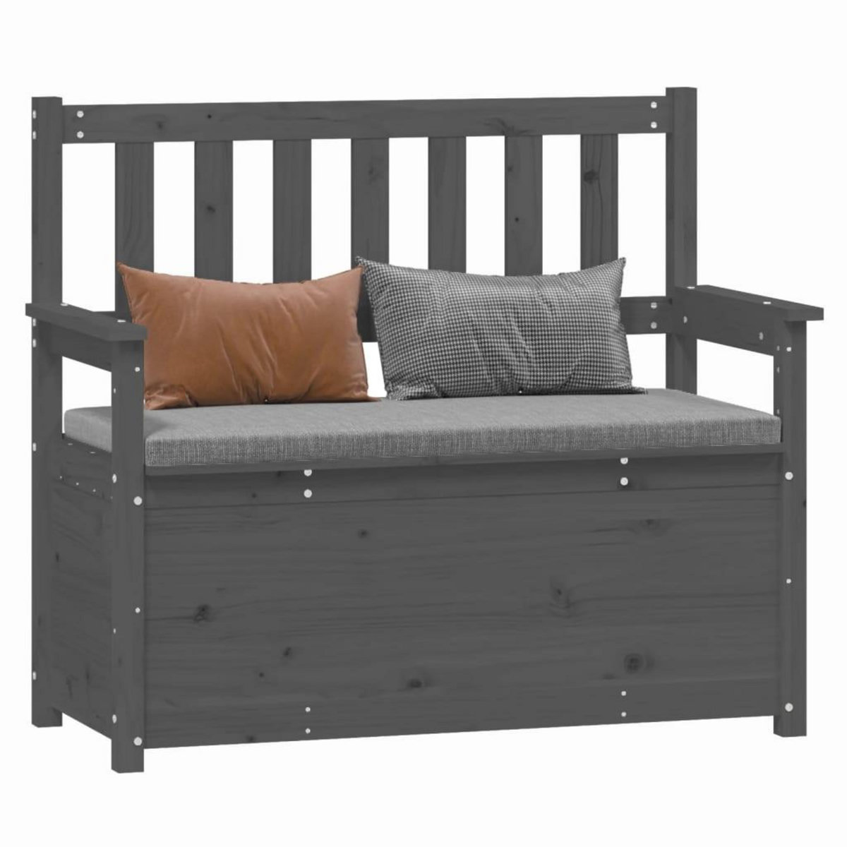 VIDAXL Banc Gris 112,5x51,5x96,5 cm Bois de pin massif