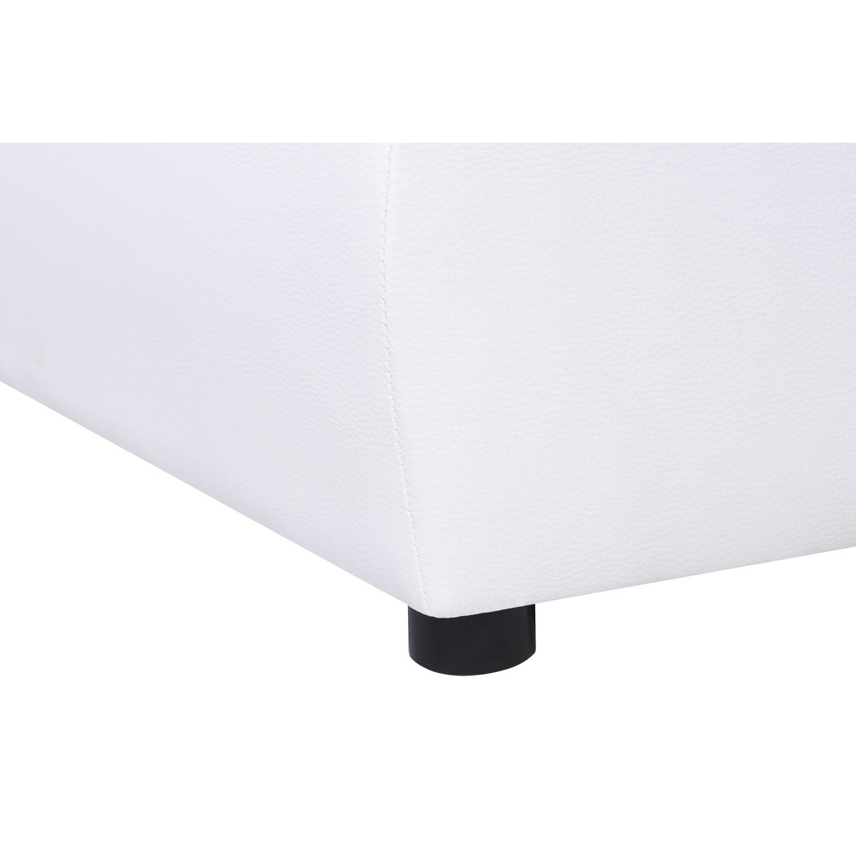 Canapé d'angle réversible convertible en Pu blanc et tissu gris ALIX