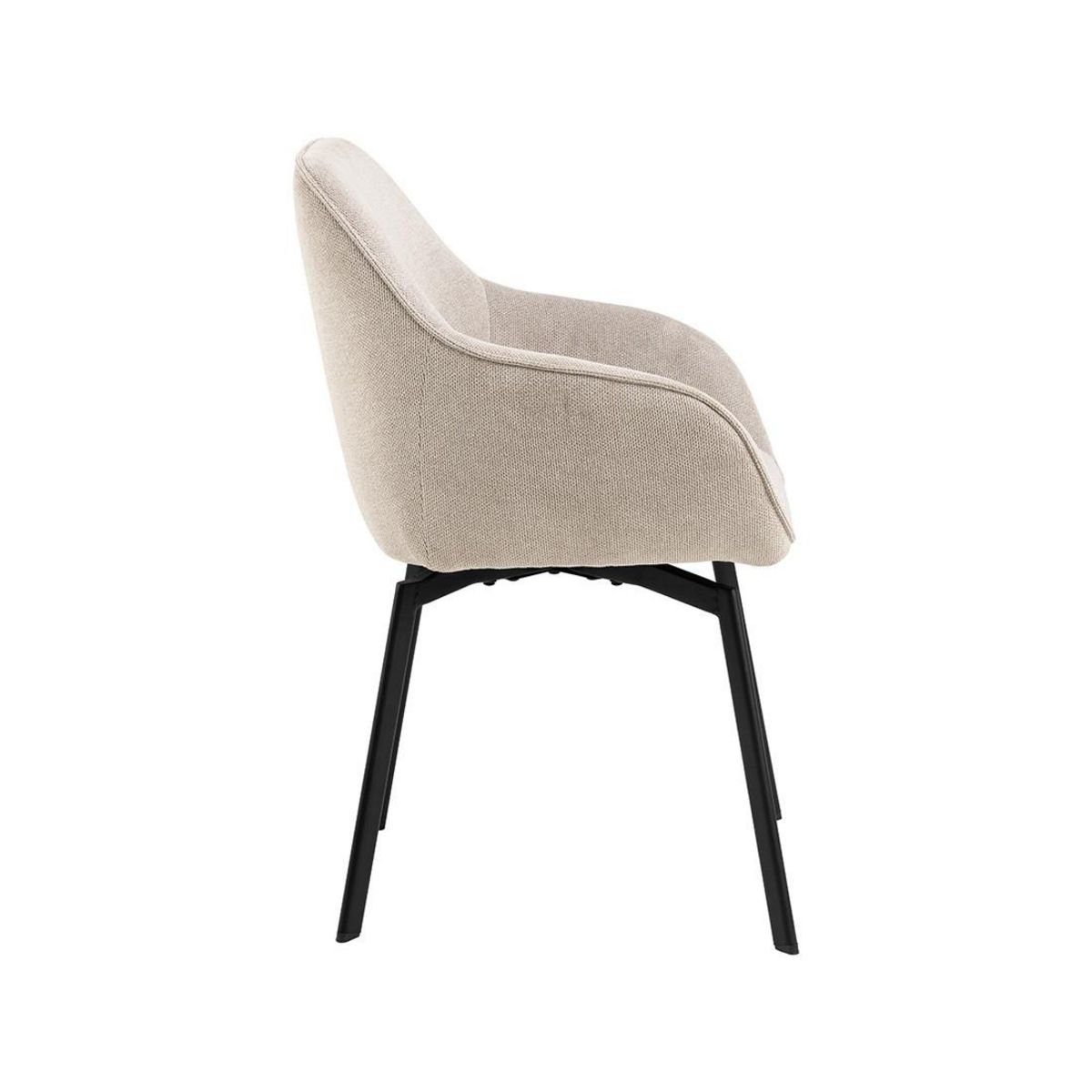 LISA DESIGN Juno - lot de 2 chaises pivotantes - pieds en acier - en tissu