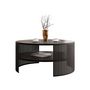 Voir la diapositive 2 : BEST MOBILIER Cruz - table basse ronde - noir - 75 cm