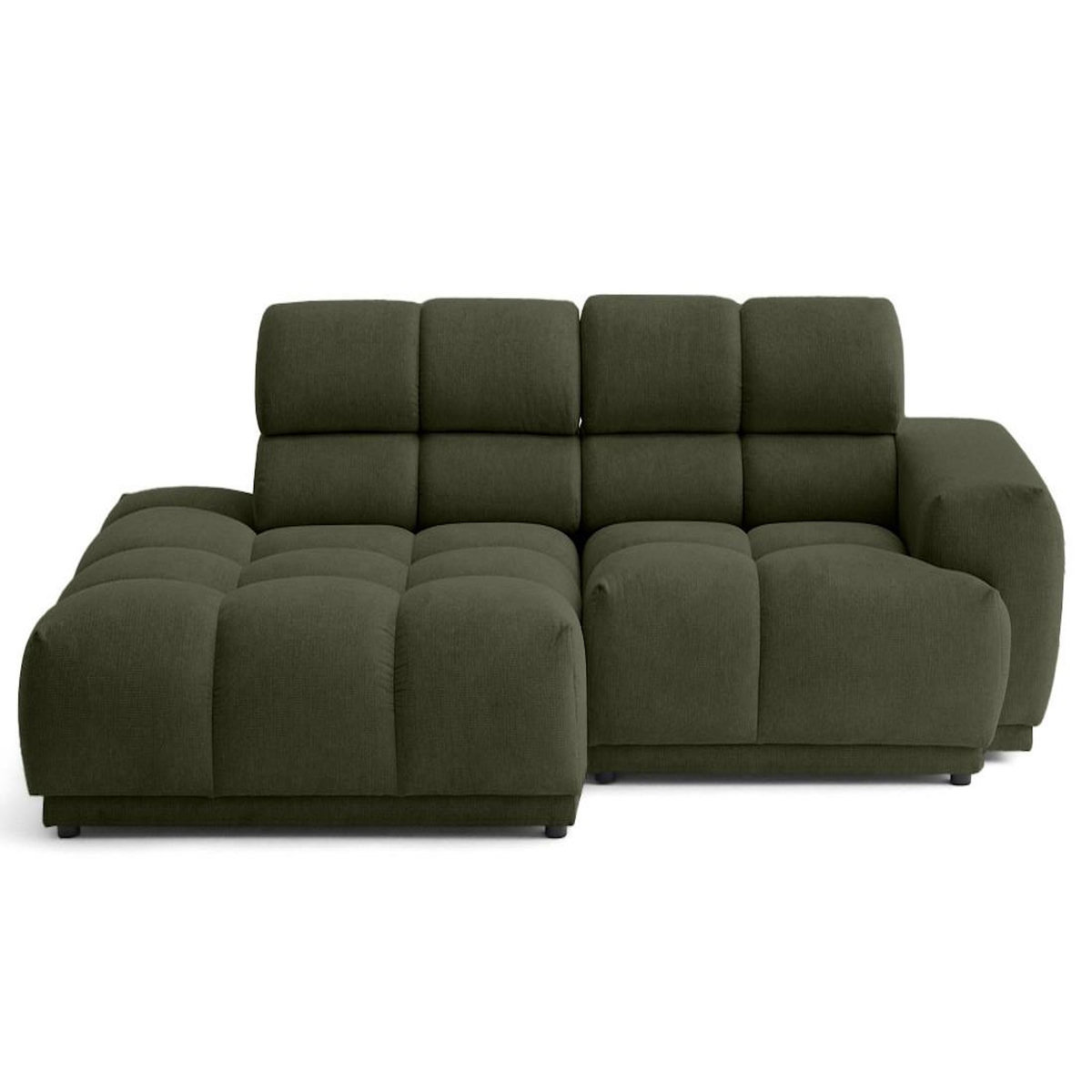 LISA DESIGN Matera - canapé d'angle gauche 4 places avec têtières réglables en tissu texturé