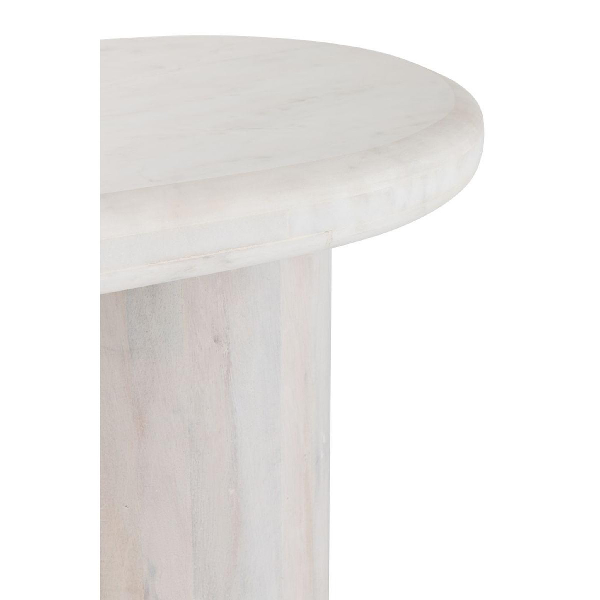 Voir la diapositive 4 : J-LINE Console ovale en marbre  noor  91cm blanc cassé
