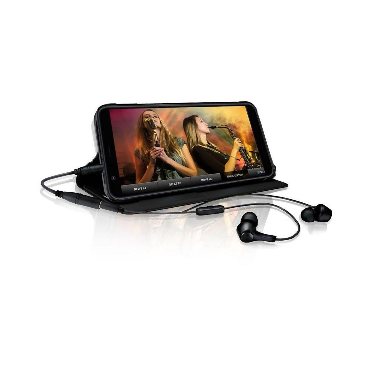 IBROZ Etui Zenfone 5 ZE620KL - ZS620KL Cuir Noir