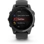 Voir la diapositive 2 : GARMIN Montre sport Fenix E 47mm Gris Acier bracelet noir