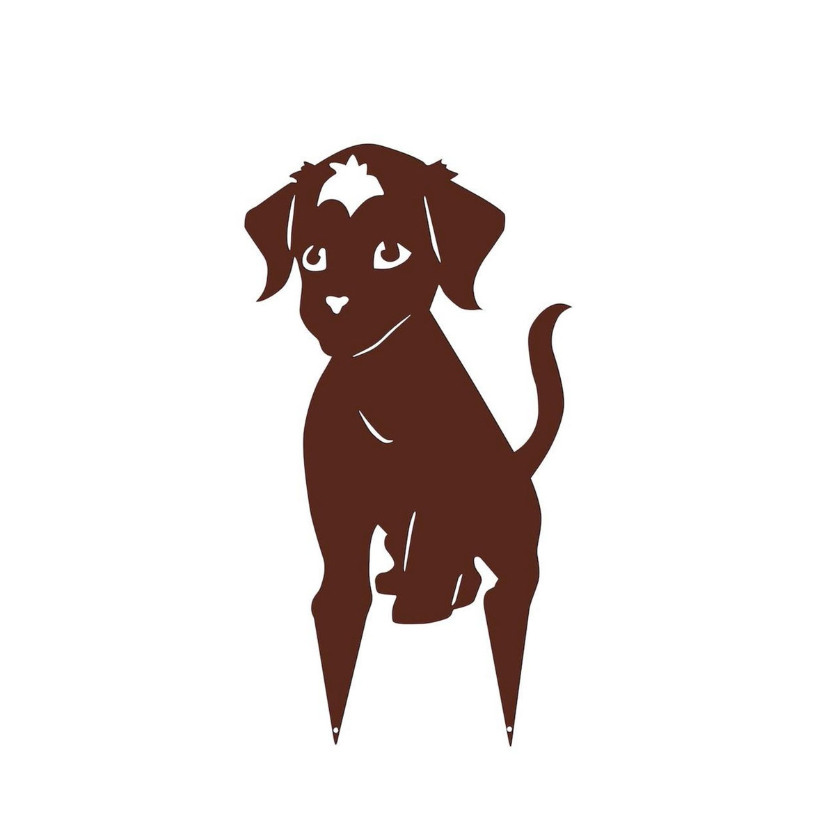 CENTRALE BRICO Figurine à piquer en forme de chiot - 20x36,5cm - fer vieilli