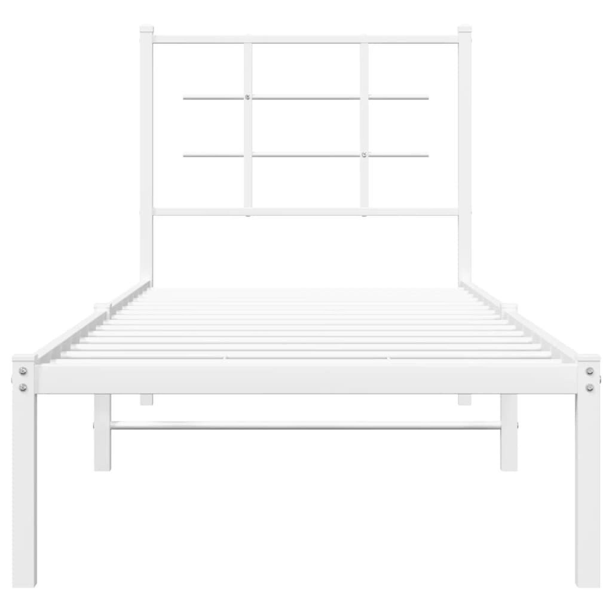 Voir la diapositive 5 : VIDAXL Cadre de lit metal sans matelas avec tete de lit blanc 80x200cm