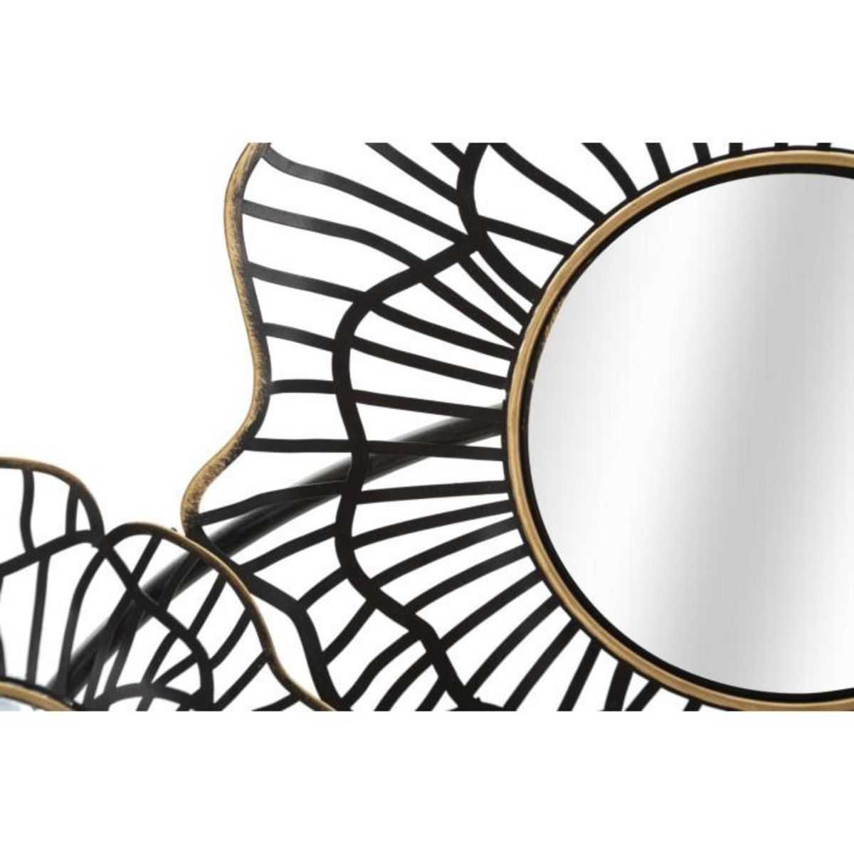 Paris Prix Décoration Murale 7 Miroirs  Osaka  121cm Noir & Or