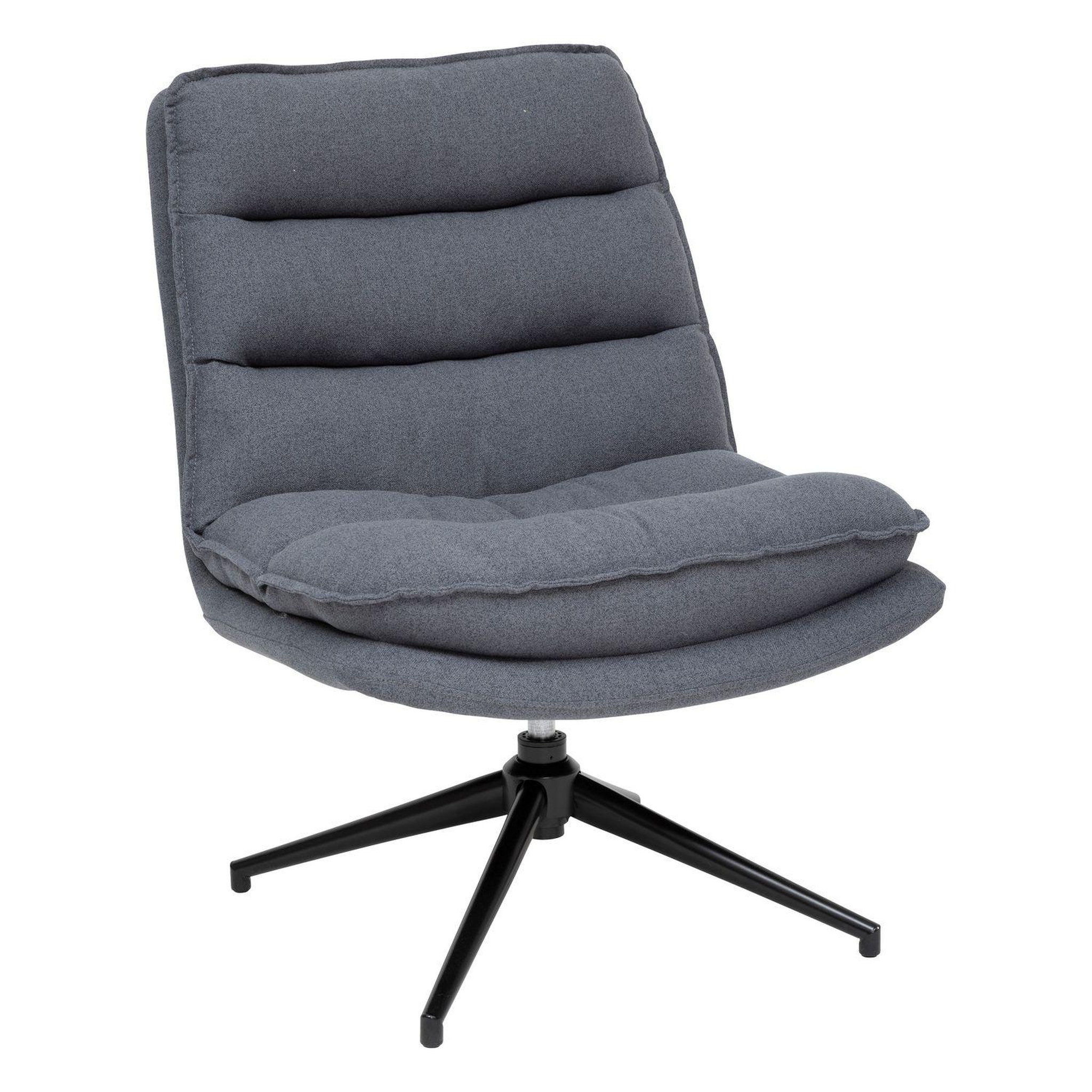 Voir la diapositive 1 : ATMOSPHERA Fauteuil pivotant en tissu et pieds métal HARPER