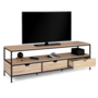Voir la diapositive 4 : ID MARKET Meuble TV 160 cm DETROIT 3 tiroirs design industriel