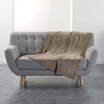 Paris Prix Plaid Uni en Flanelle  Flanou  125x150cm Taupe