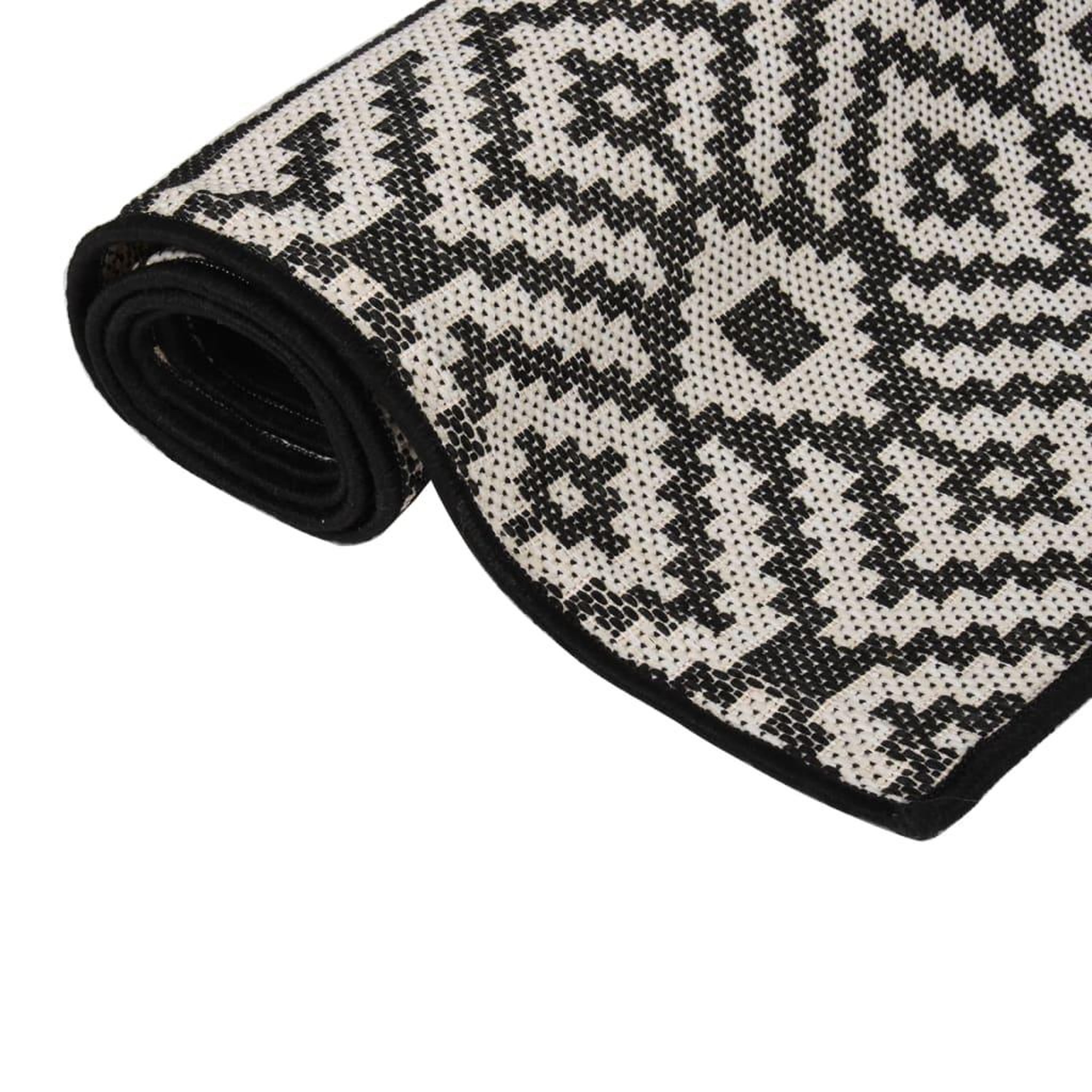 Voir la diapositive 3 : VIDAXL Tapis a tissage plat d'exterieur 200x280 cm Rayures noires