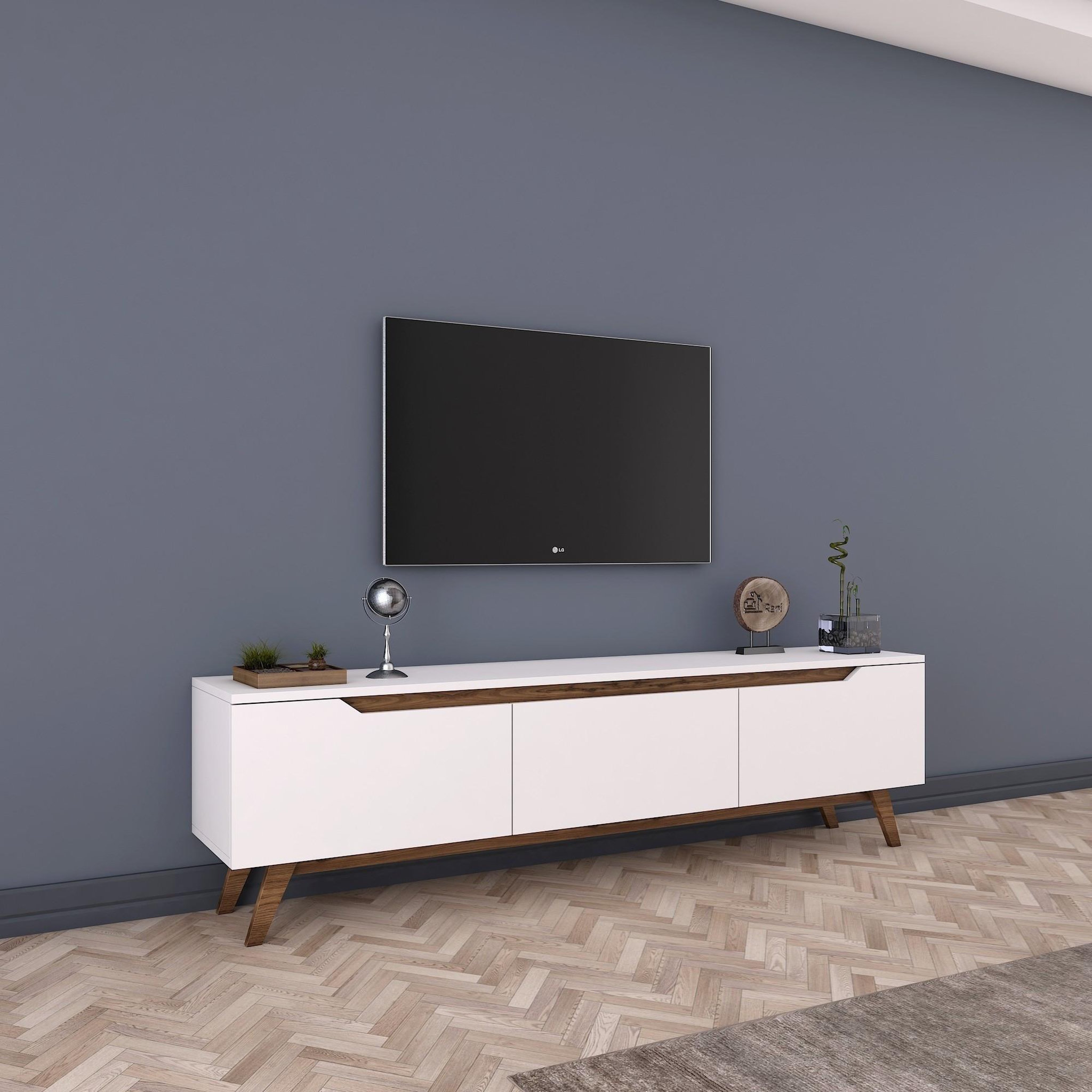 Voir la diapositive 3 : Habitat et Jardin Meuble tv en bois  digi  - 180 x 35 x 48 cm - marron